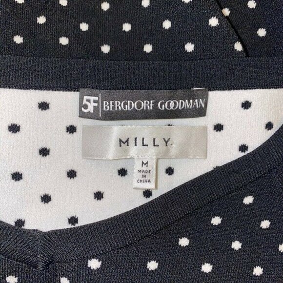 Milly 5F Bergdorf Goodman Blouse Black White Medium - Picture 5 of 6